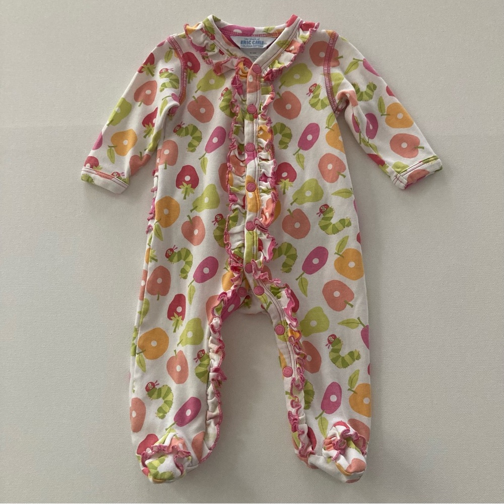 Baby Girl 0-3 Months Footie Pajamas Fruits Pima Cotton